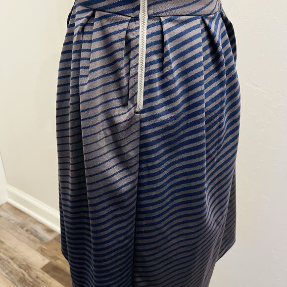 LuLaRoe Womens XS Gray Blue Striped Amelia Stretchy Flare Dress NWT (A0126) - Picture 7 of 8